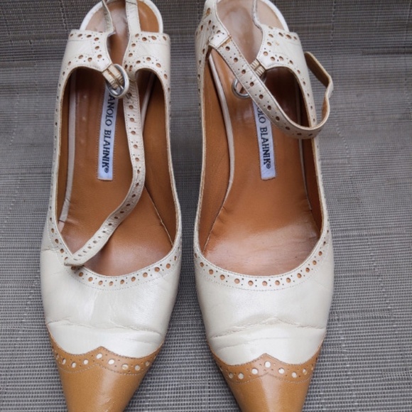 Size 41.5 Manolo Blahnik retro slingback pumps - Picture 1 of 2